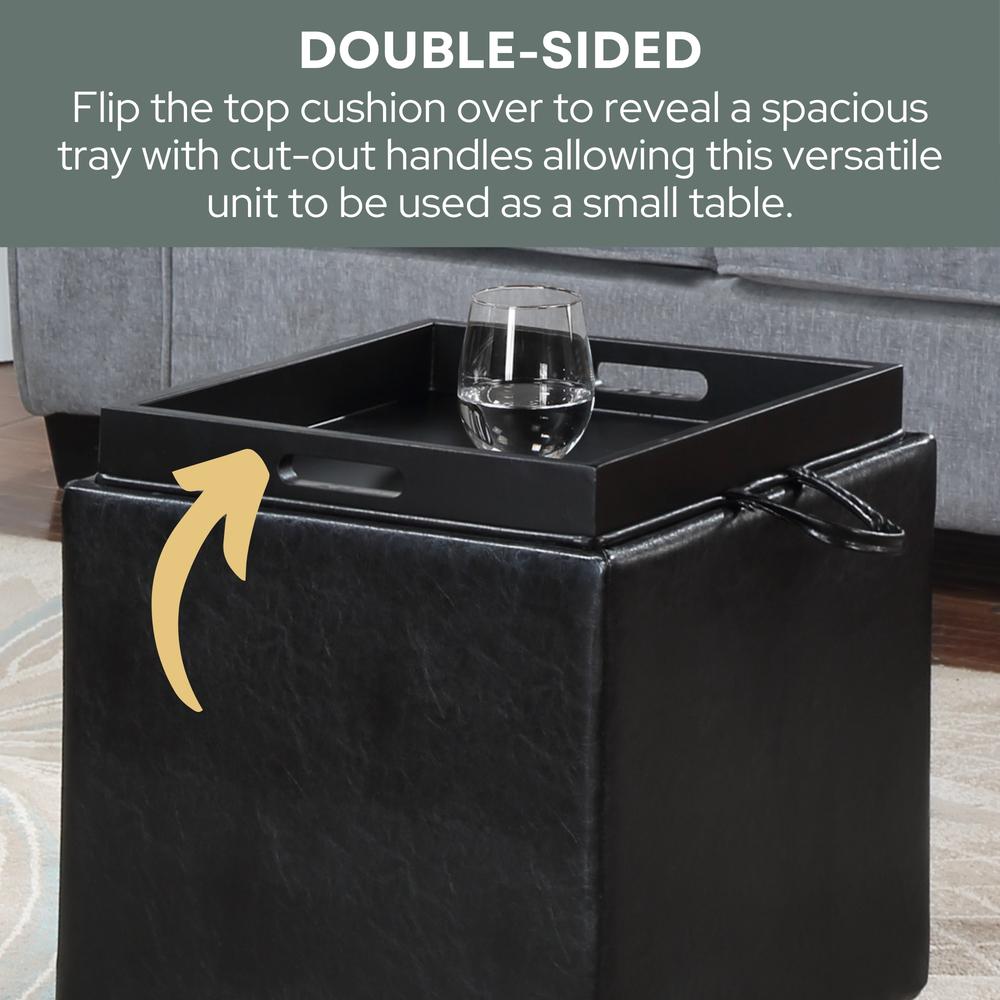 Park Avenue Single Ottoman with Stool and Reversible Tray. Picture 15