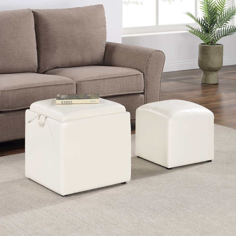 Park Avenue Single Ottoman with Stool and Reversible Tray. Picture 6
