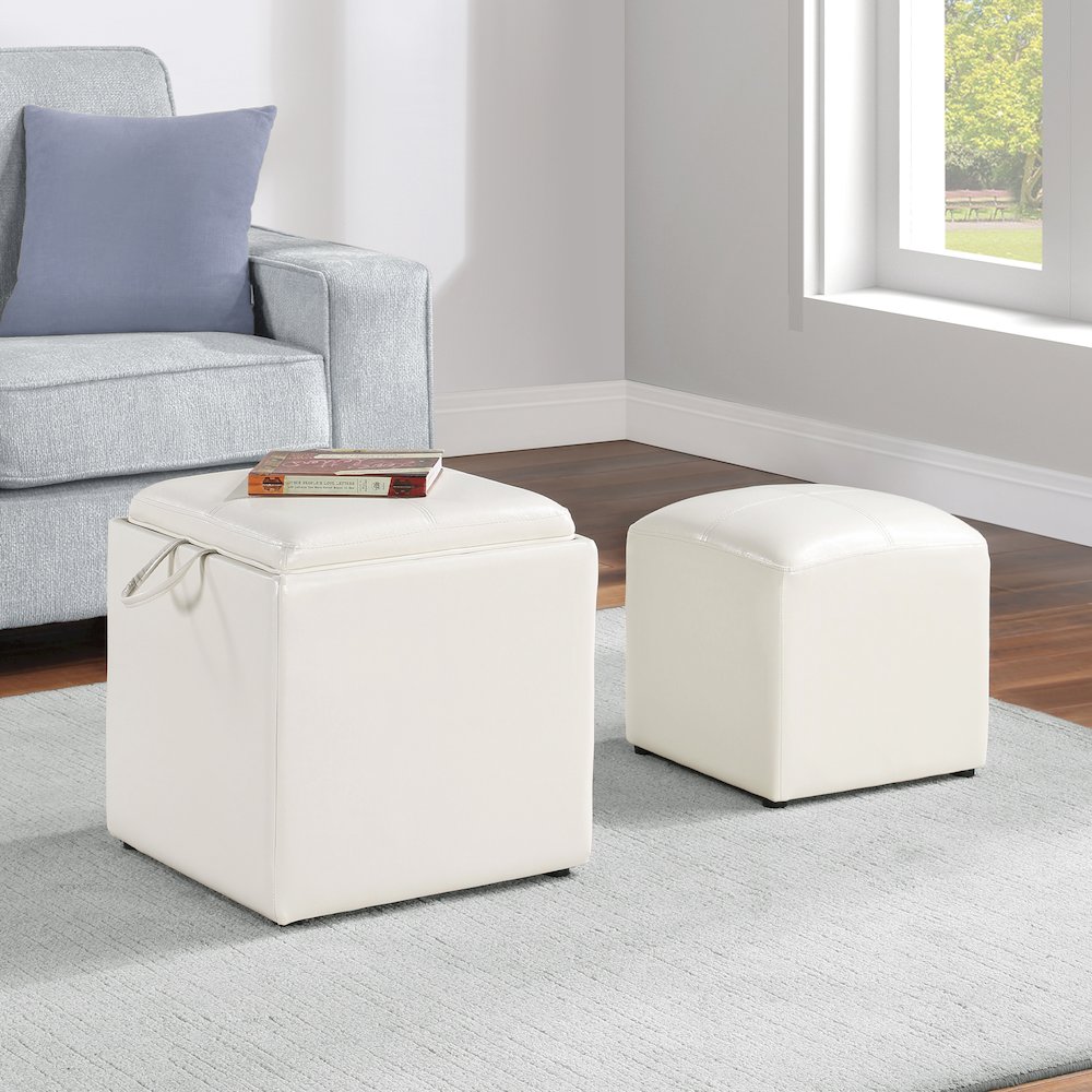 Park Avenue Single Ottoman with Stool and Reversible Tray. Picture 7