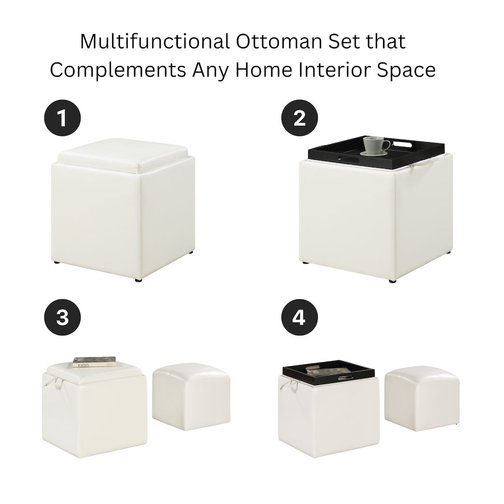 Park Avenue Single Ottoman with Stool and Reversible Tray. Picture 11