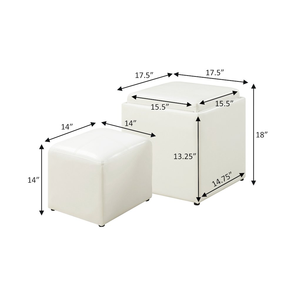 Park Avenue Single Ottoman with Stool and Reversible Tray. Picture 12