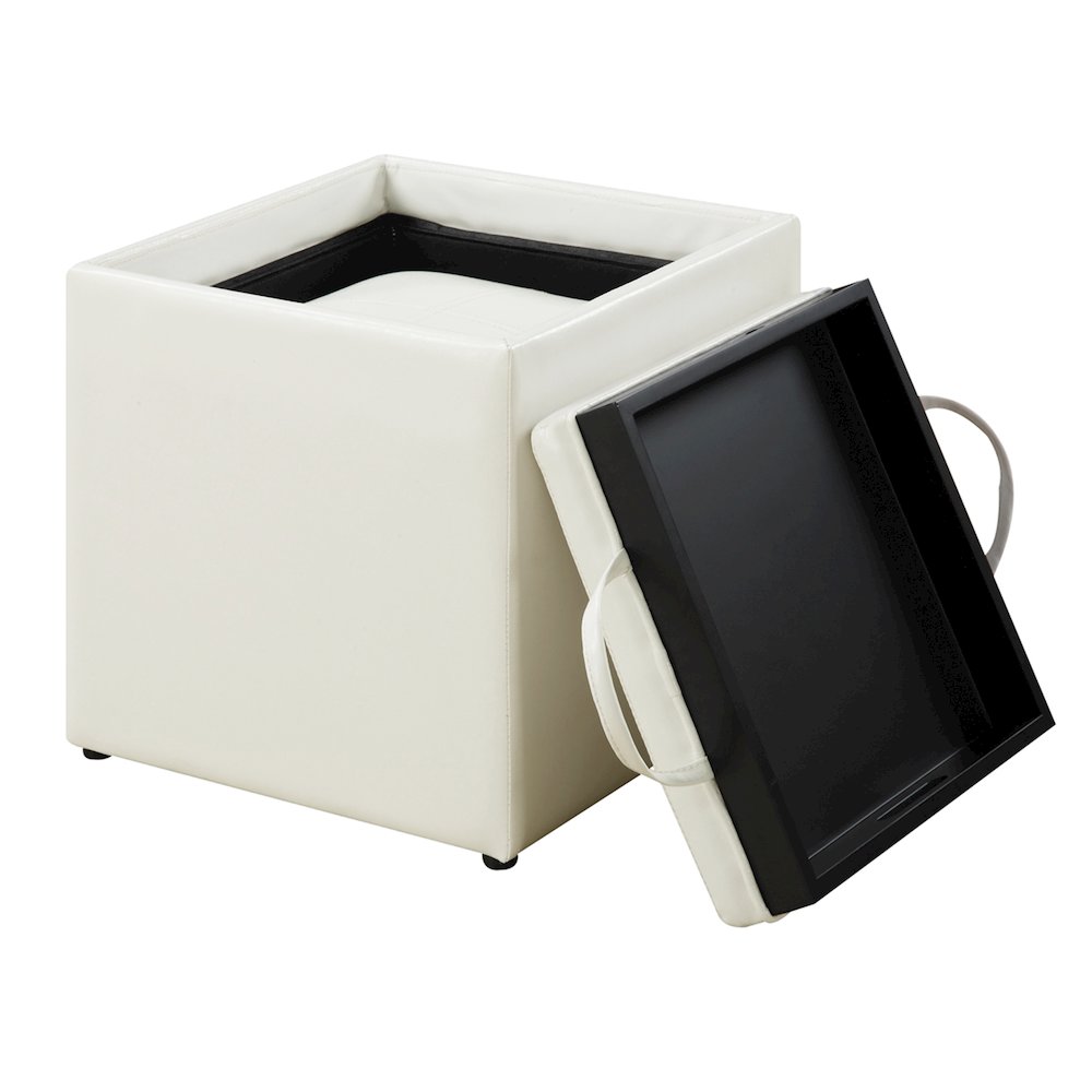 Park Avenue Single Ottoman with Stool and Reversible Tray. Picture 9