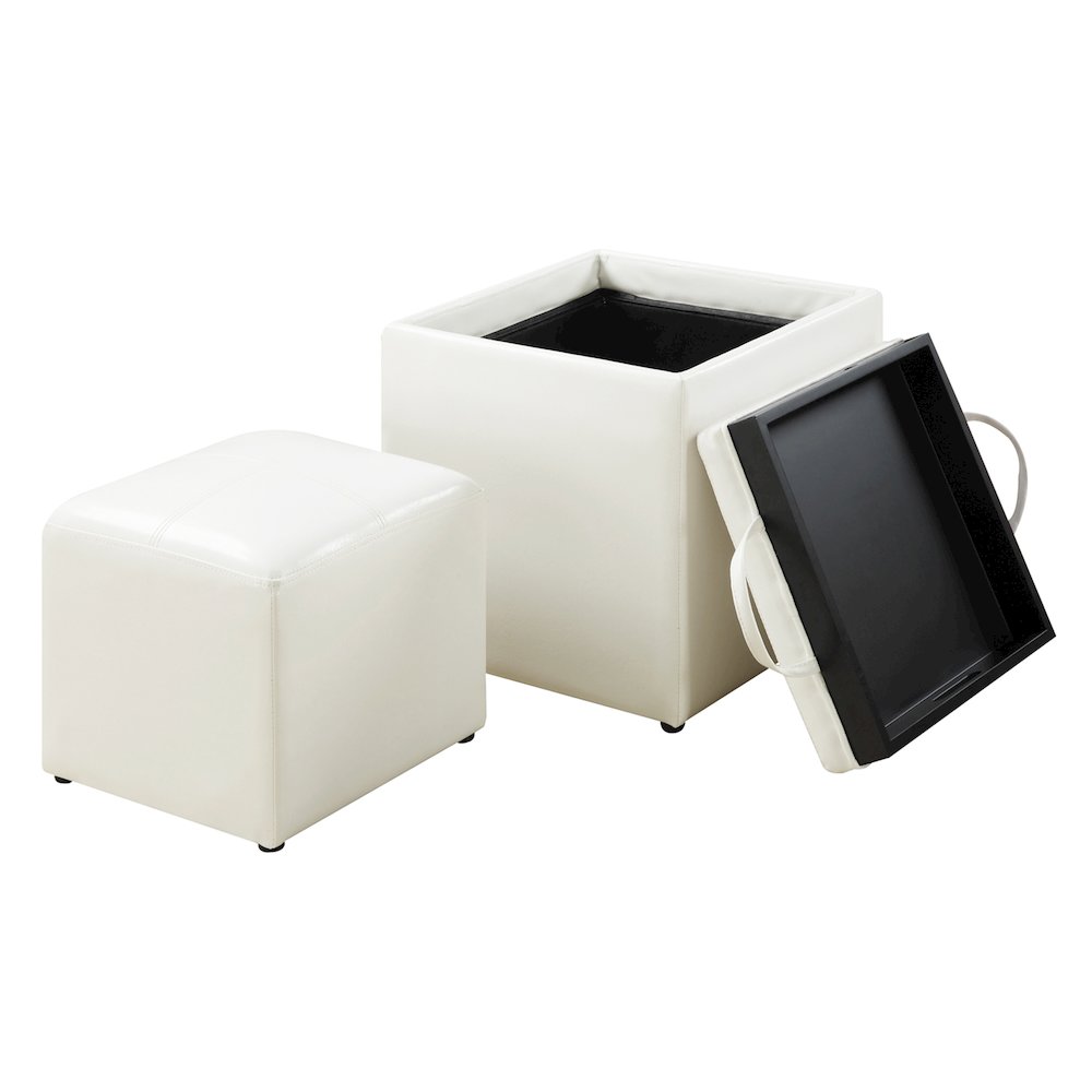 Park Avenue Single Ottoman with Stool and Reversible Tray. Picture 10