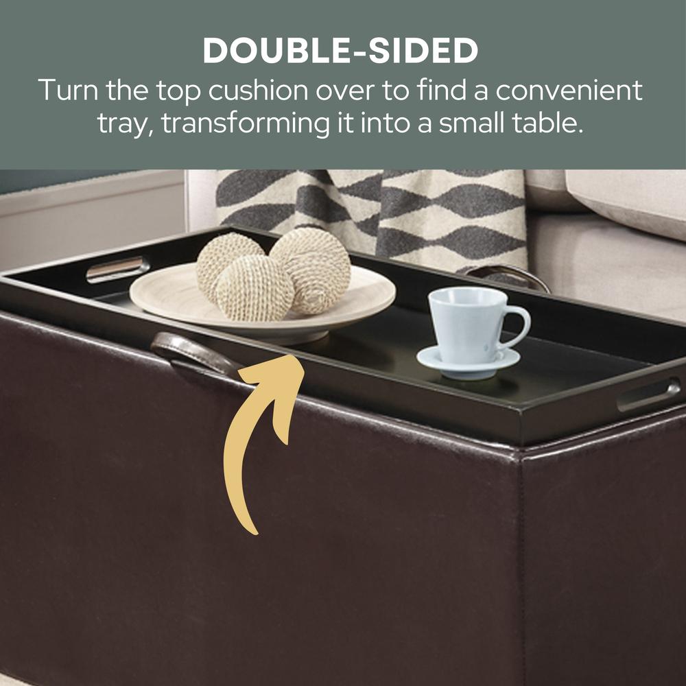 Comfort Sheridan Storage Ottoman with Reversible Tray and 2 Side Ottomans. Picture 15