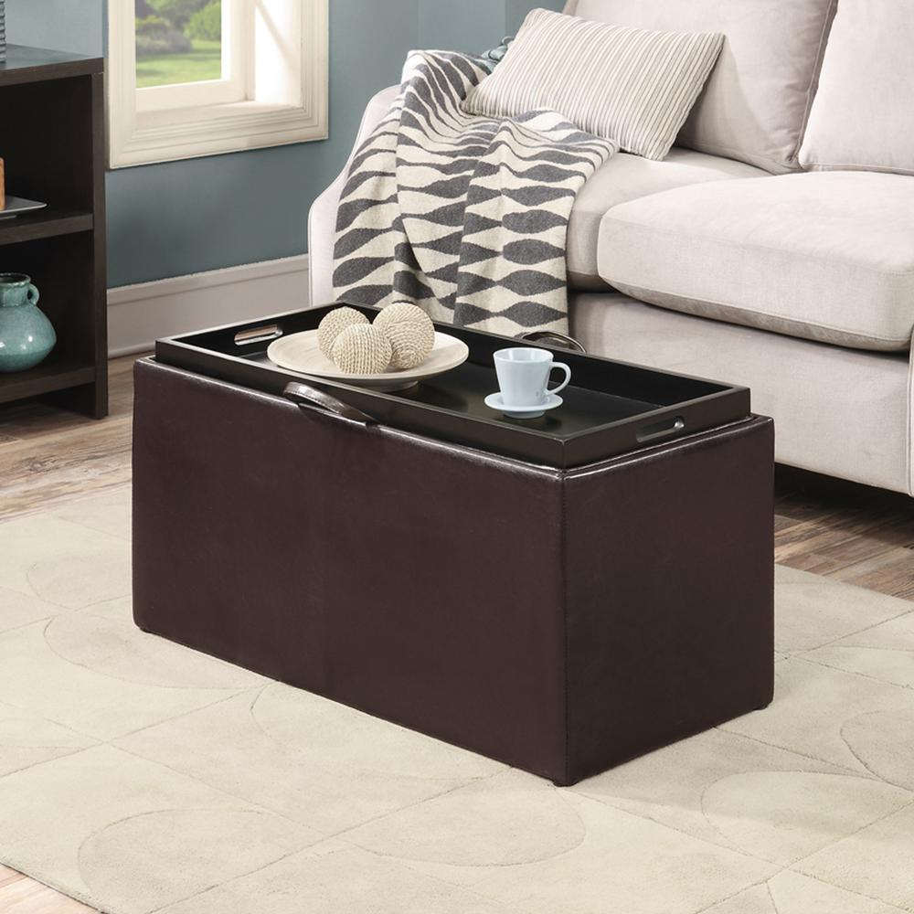 Comfort Sheridan Storage Ottoman with Reversible Tray and 2 Side Ottomans. Picture 3