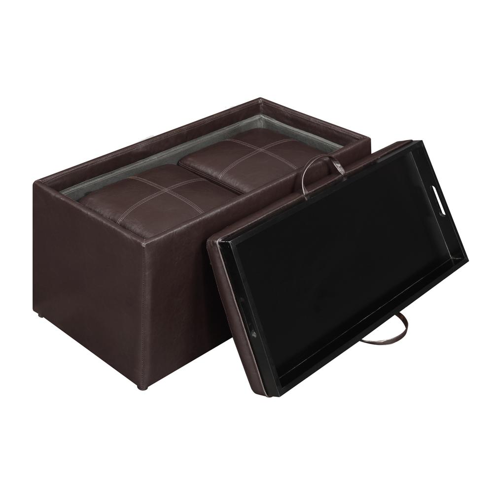Comfort Sheridan Storage Ottoman with Reversible Tray and 2 Side Ottomans. Picture 11