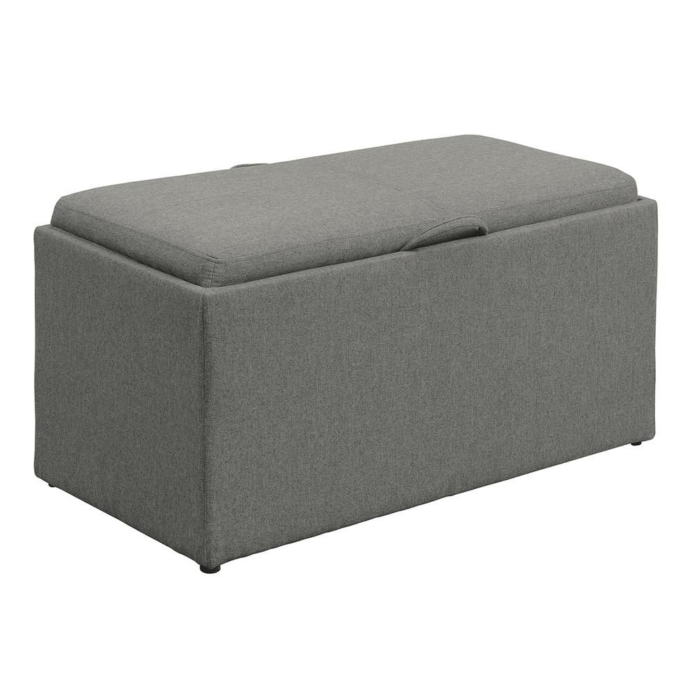 Comfort Sheridan Storage Ottoman with Reversible Tray and 2 Side Ottomans. Picture 1