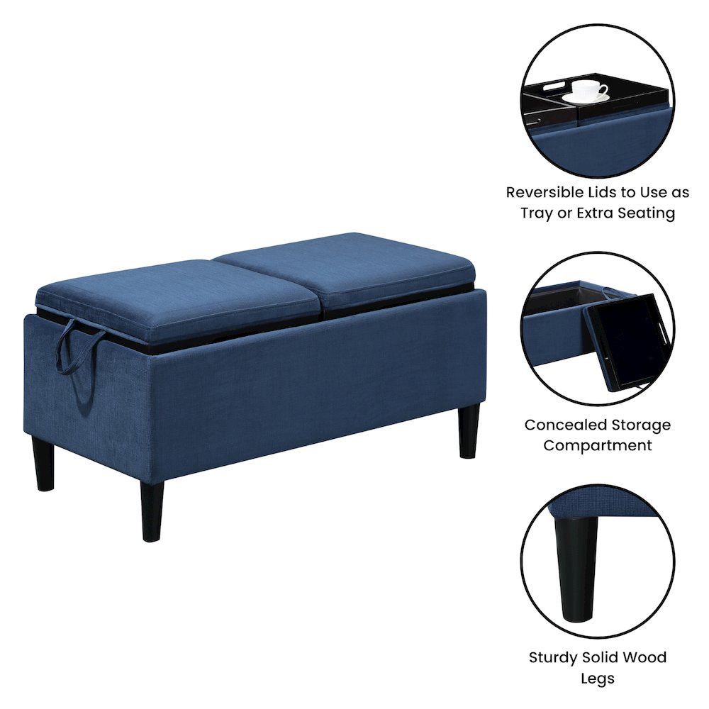 Designs4Comfort Magnolia Storage Ottoman with Trays. Picture 4