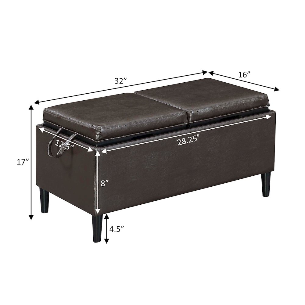 Designs4Comfort Magnolia Storage Ottoman with Trays. Picture 6