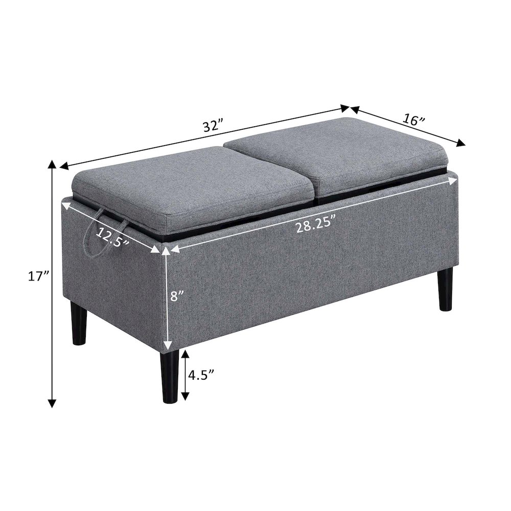 Designs4Comfort Magnolia Storage Ottoman with Trays. Picture 5