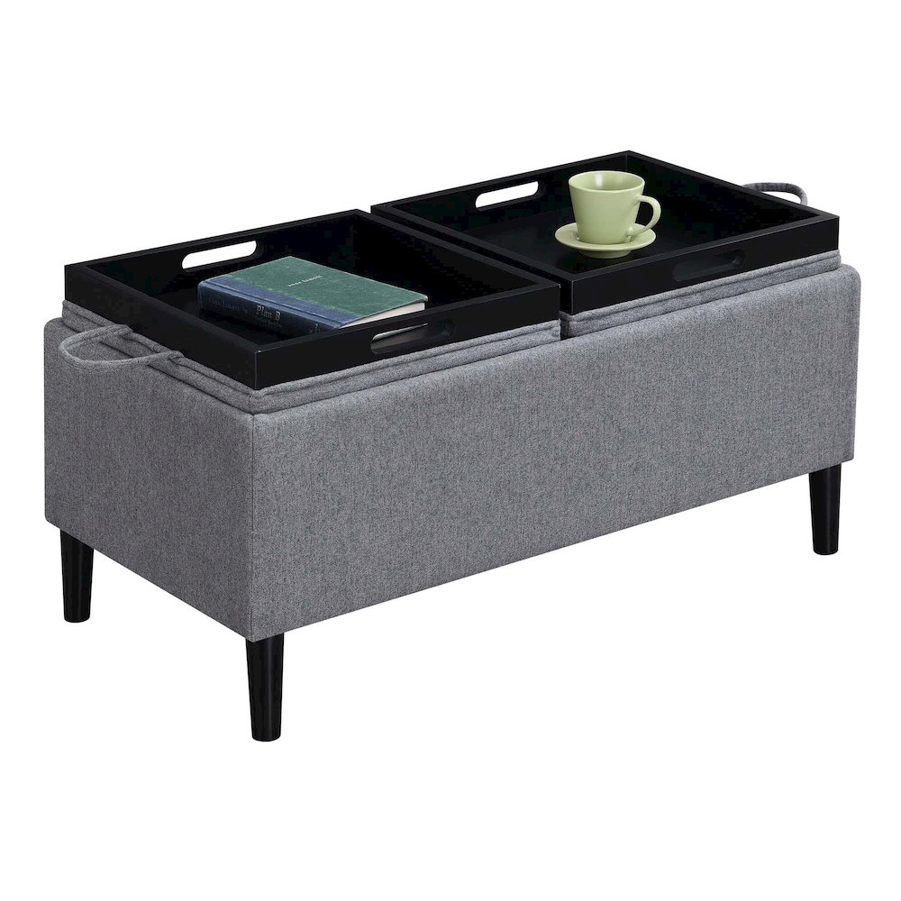 Designs4Comfort Magnolia Storage Ottoman with Trays. Picture 3