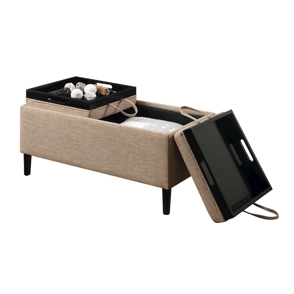 Designs4Comfort Magnolia Storage Ottoman with Reversible Trays. Picture 4