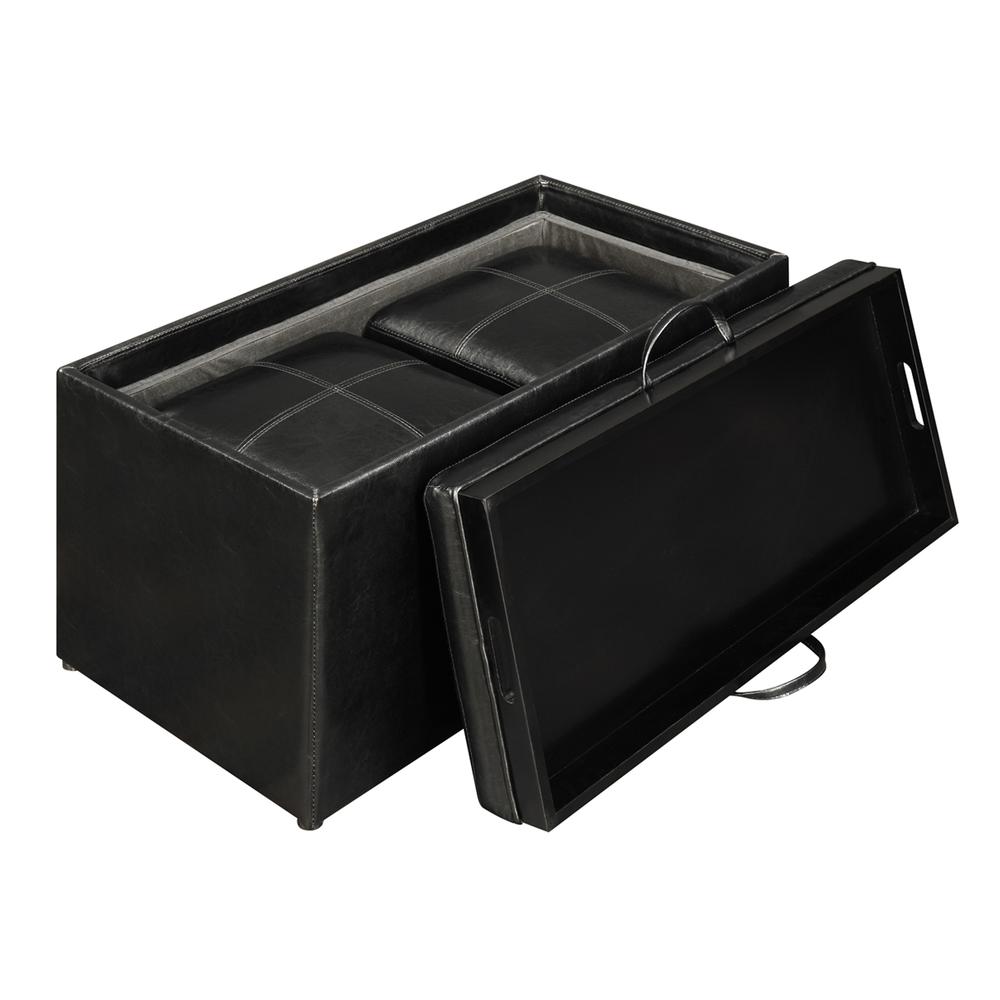 Comfort Sheridan Storage Ottoman with Reversible Tray and 2 Side Ottomans. Picture 7