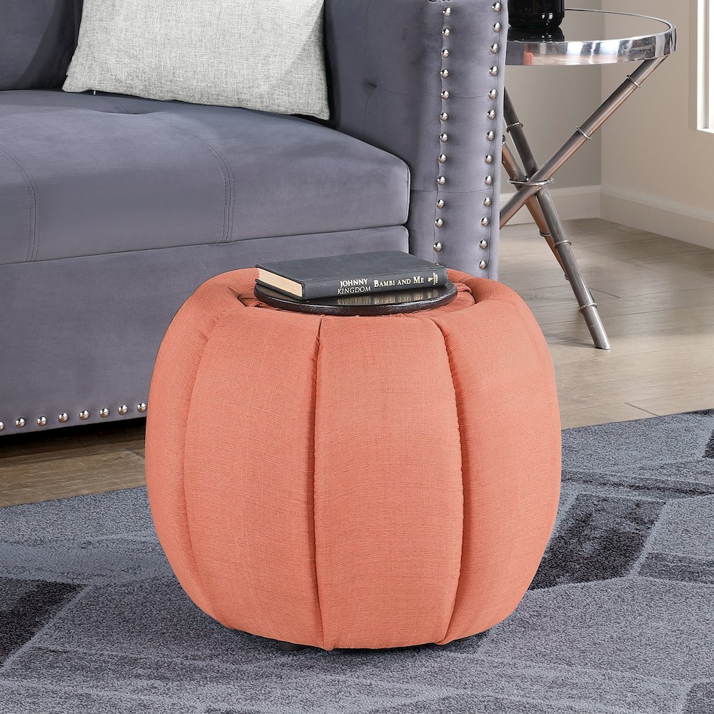 Designs4Comfort Daisy Storage Ottoman with Reversible Tray Lid. Picture 7