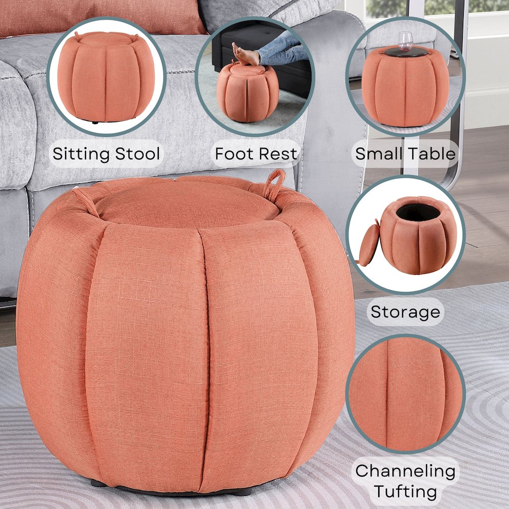 Designs4Comfort Daisy Storage Ottoman with Reversible Tray Lid. Picture 3