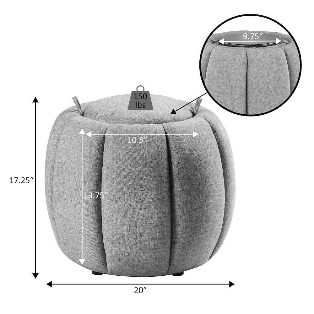 Designs4Comfort Daisy Storage Ottoman with Reversible Tray Lid. Picture 8