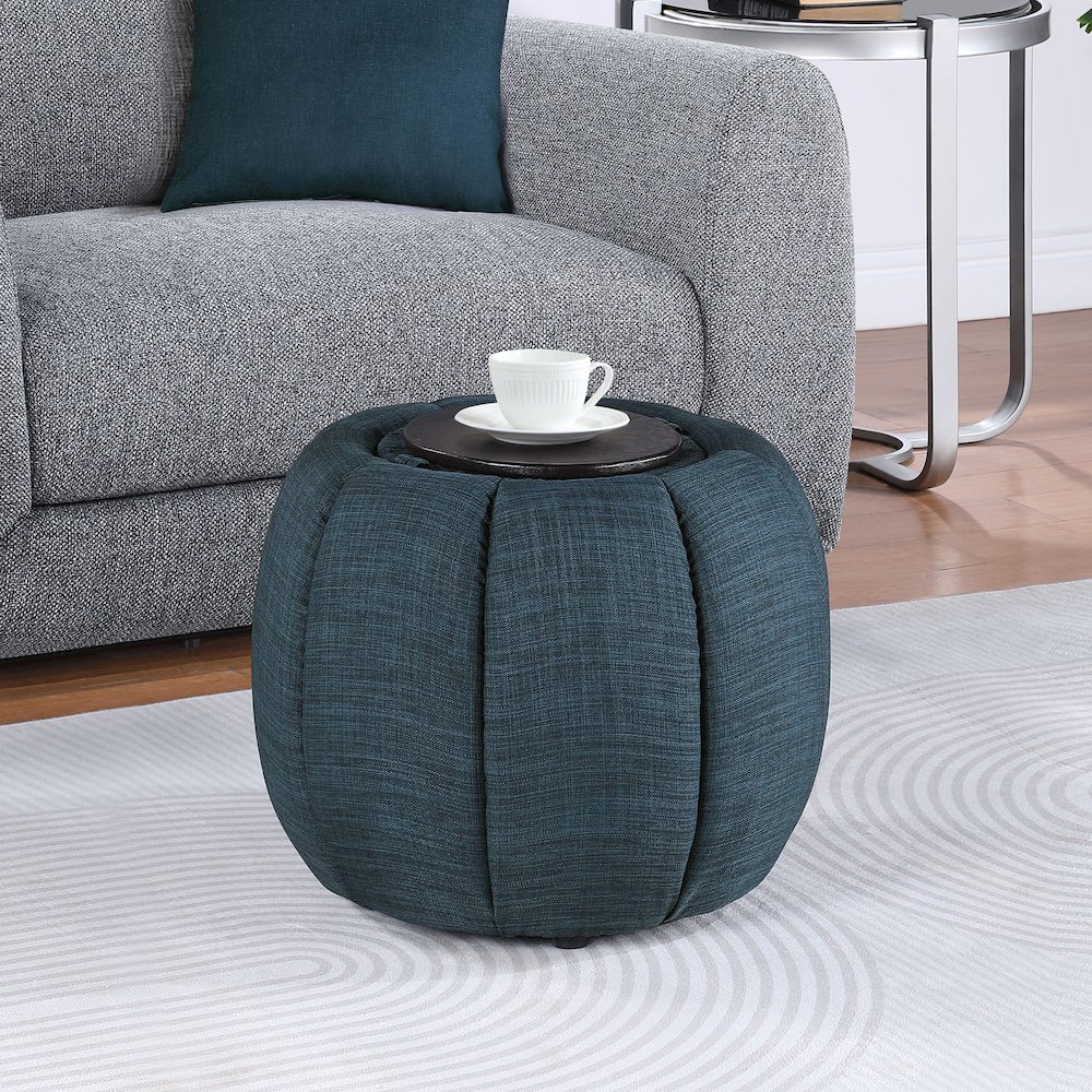 Designs4Comfort Daisy Storage Ottoman with Reversible Tray Lid. Picture 2