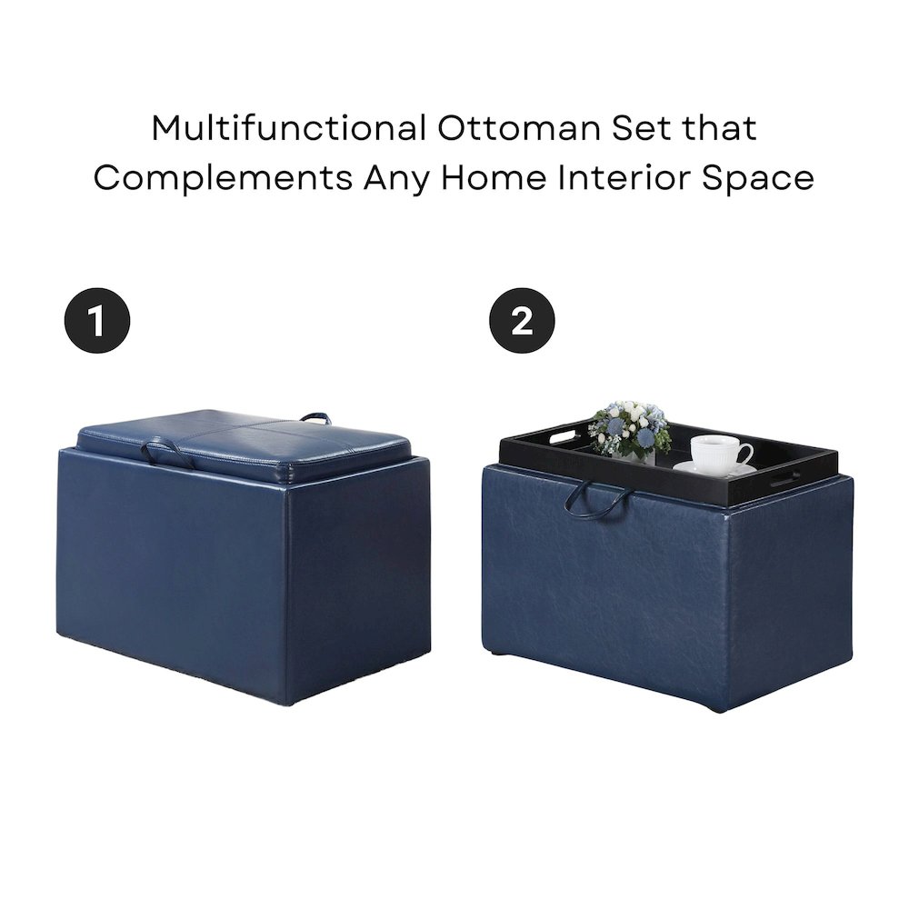 Accent Storage Ottoman with Reversible Tray. Picture 5