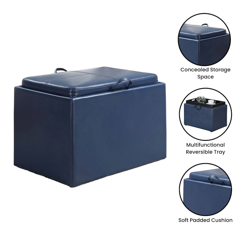 Accent Storage Ottoman with Reversible Tray. Picture 4