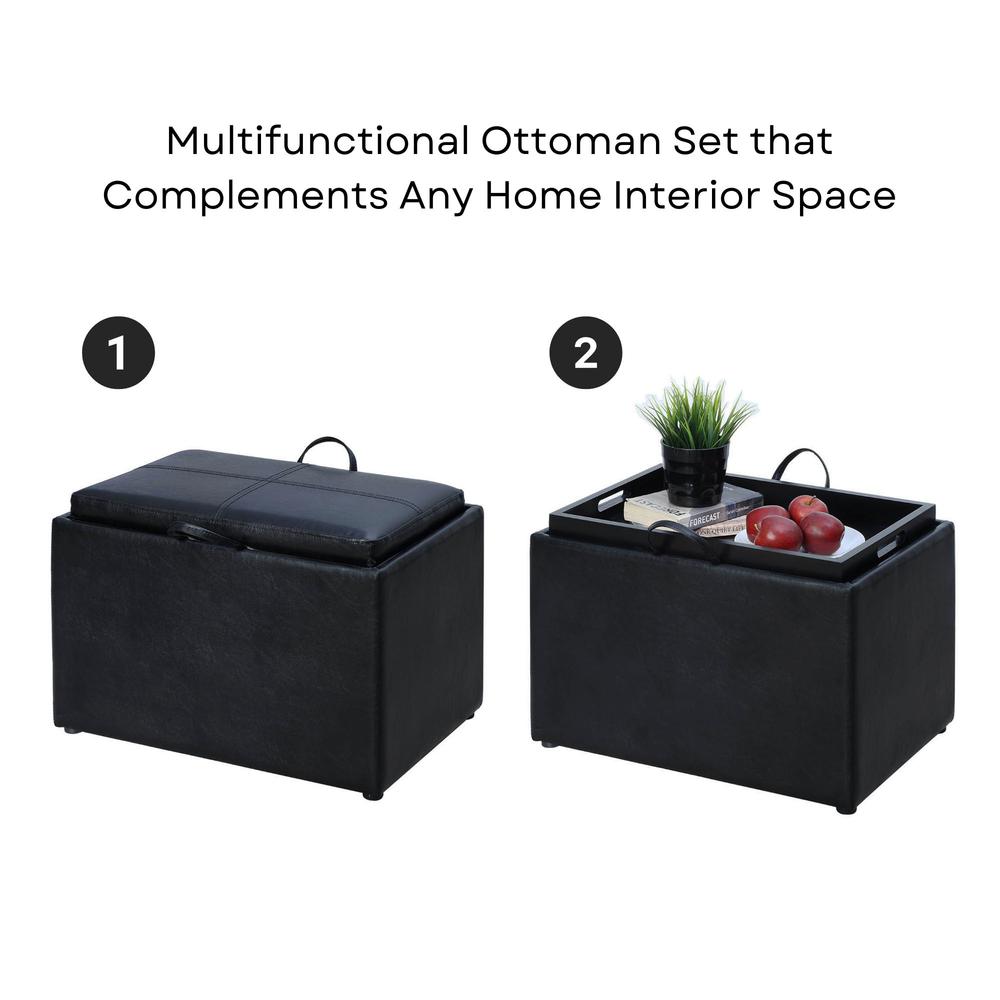 Accent Storage Ottoman with Reversible Tray. Picture 4