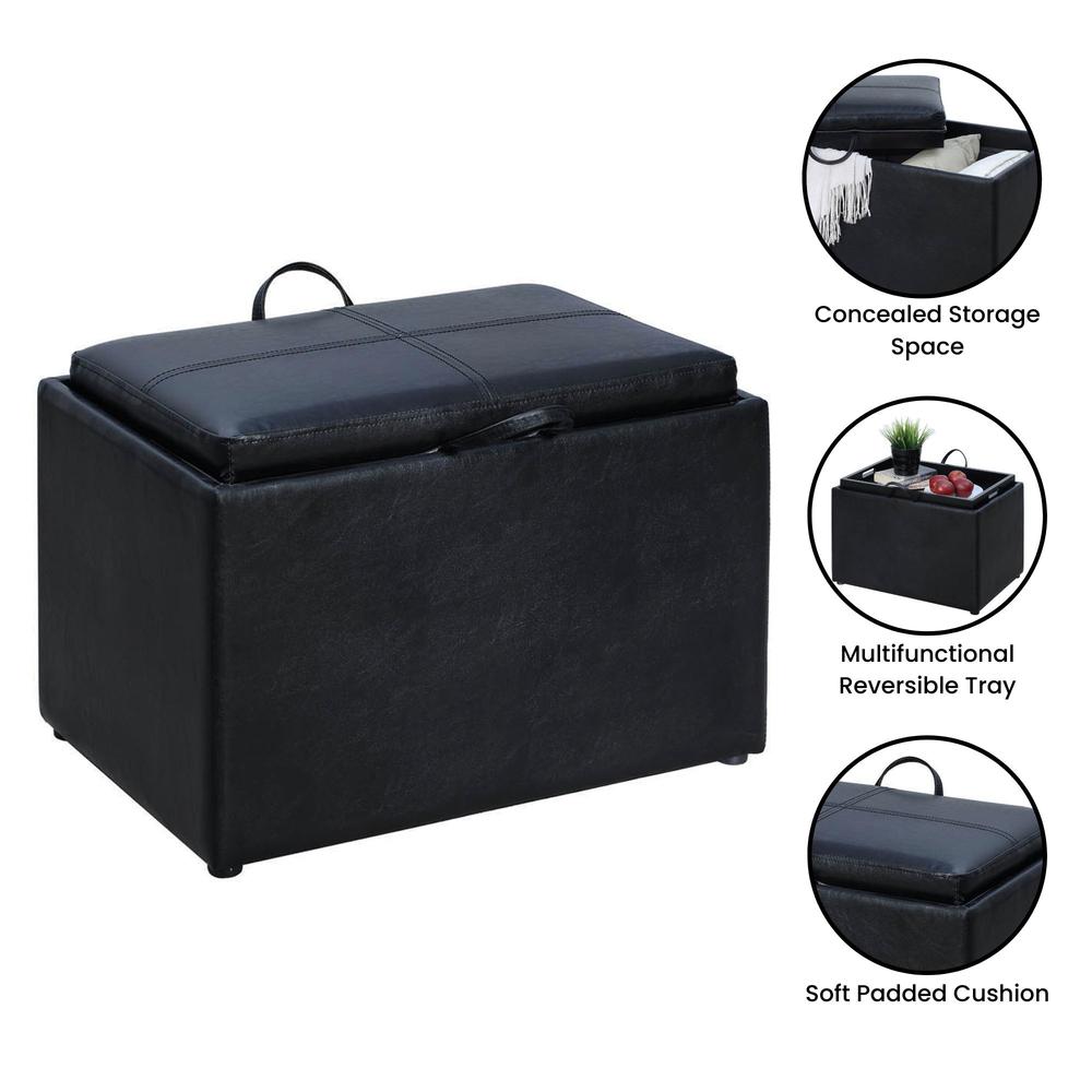 Accent Storage Ottoman with Reversible Tray. Picture 2