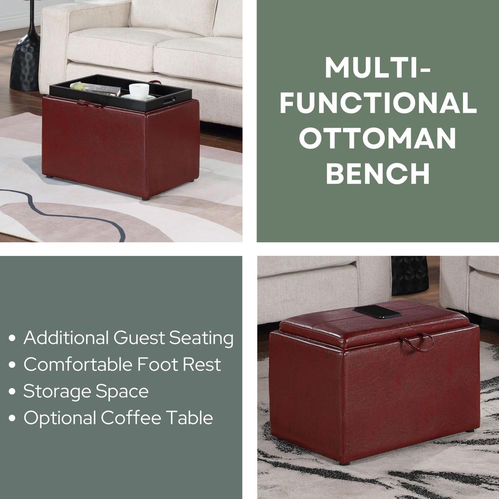 Designs4Comfort Accent Storage Ottoman with Reversible Tray. Picture 7