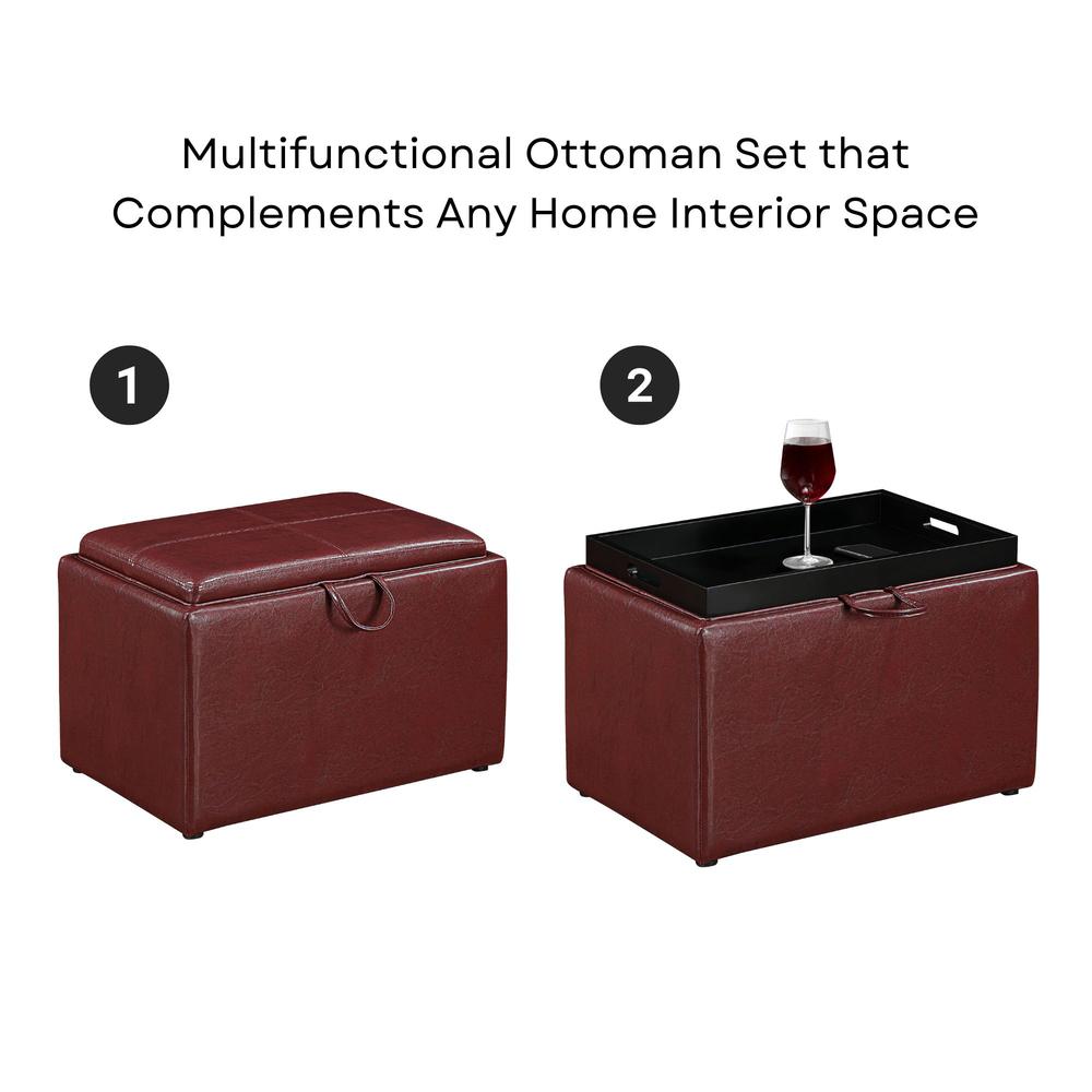 Designs4Comfort Accent Storage Ottoman with Reversible Tray. Picture 4