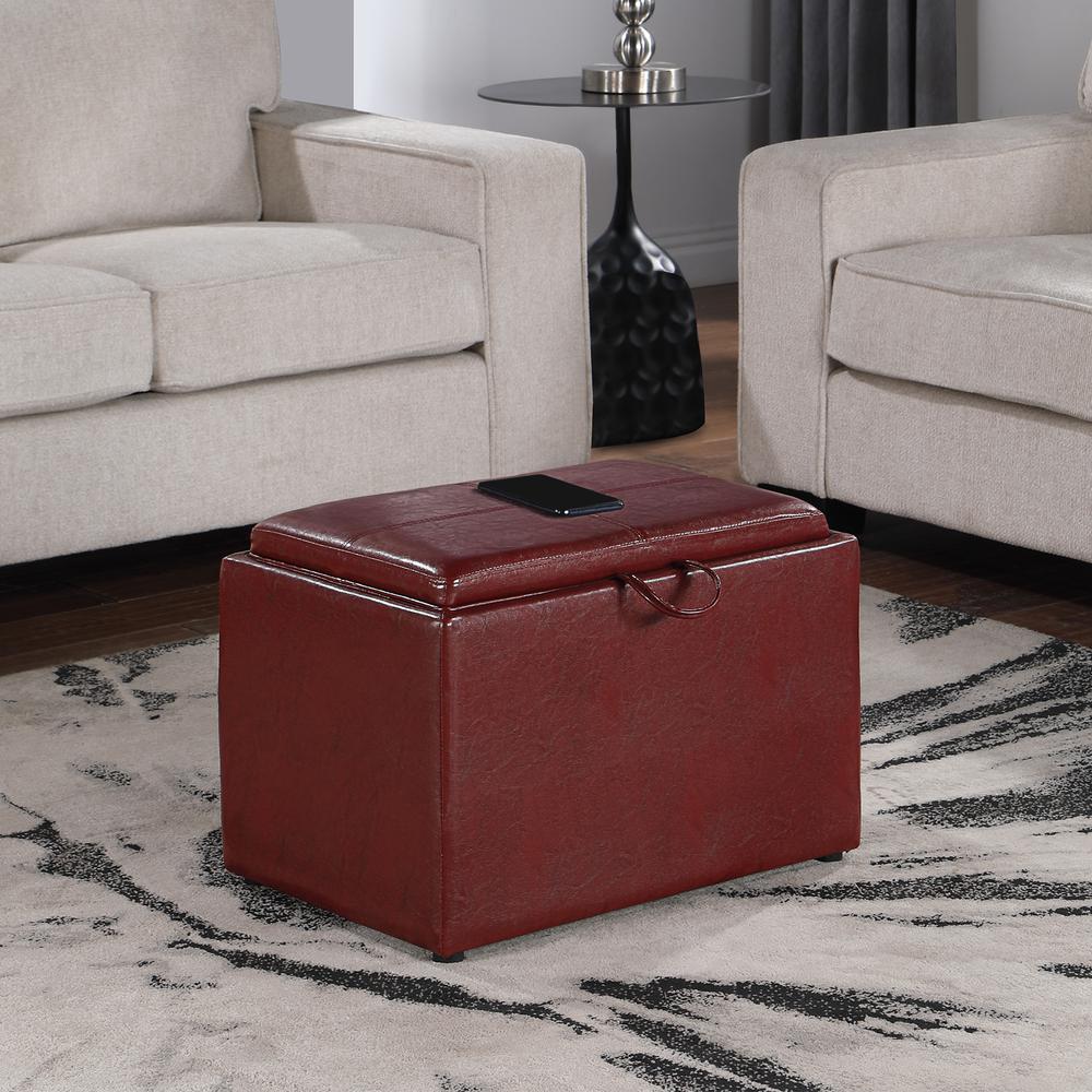 Designs4Comfort Accent Storage Ottoman with Reversible Tray. Picture 3