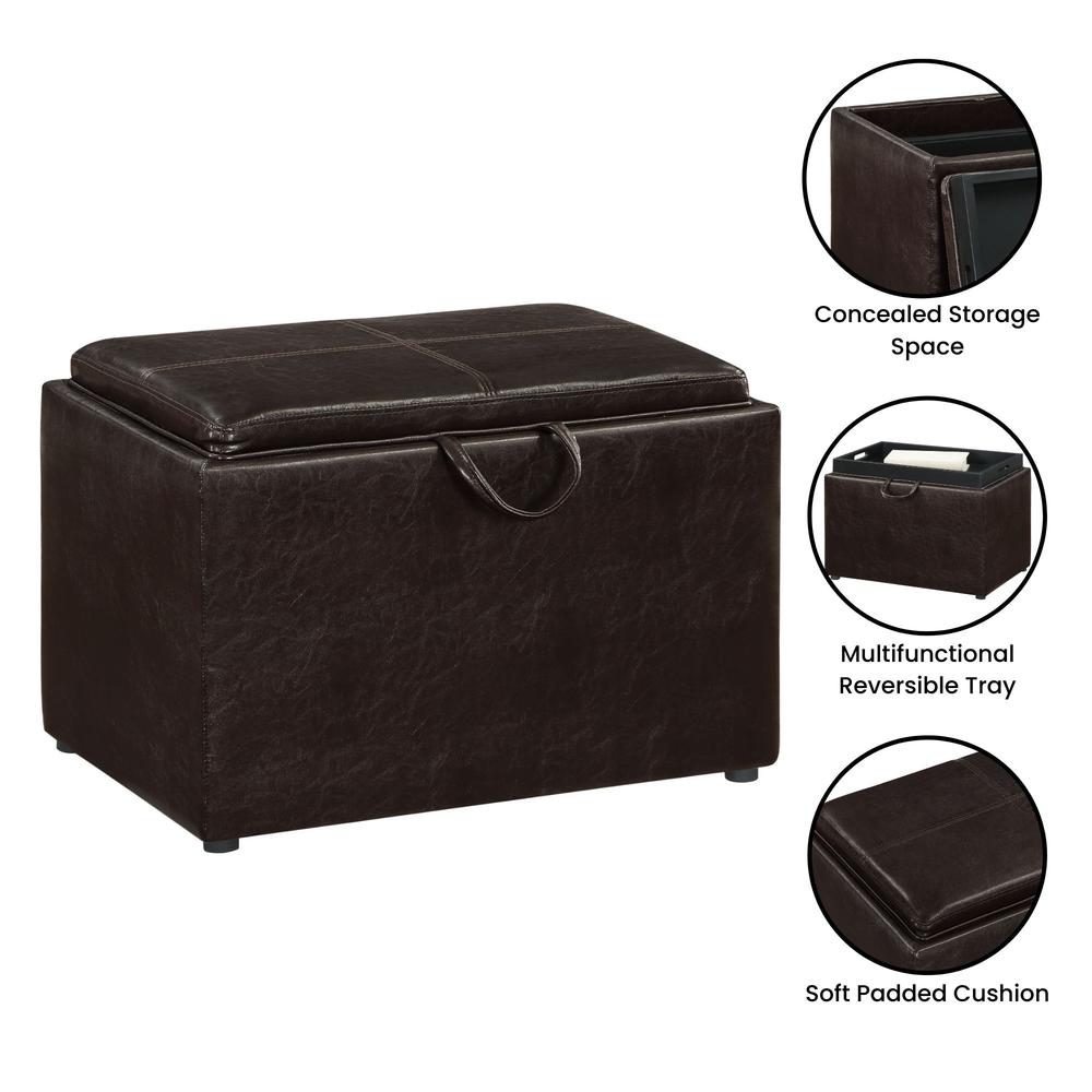 Accent Storage Ottoman with Reversible Tray. Picture 2