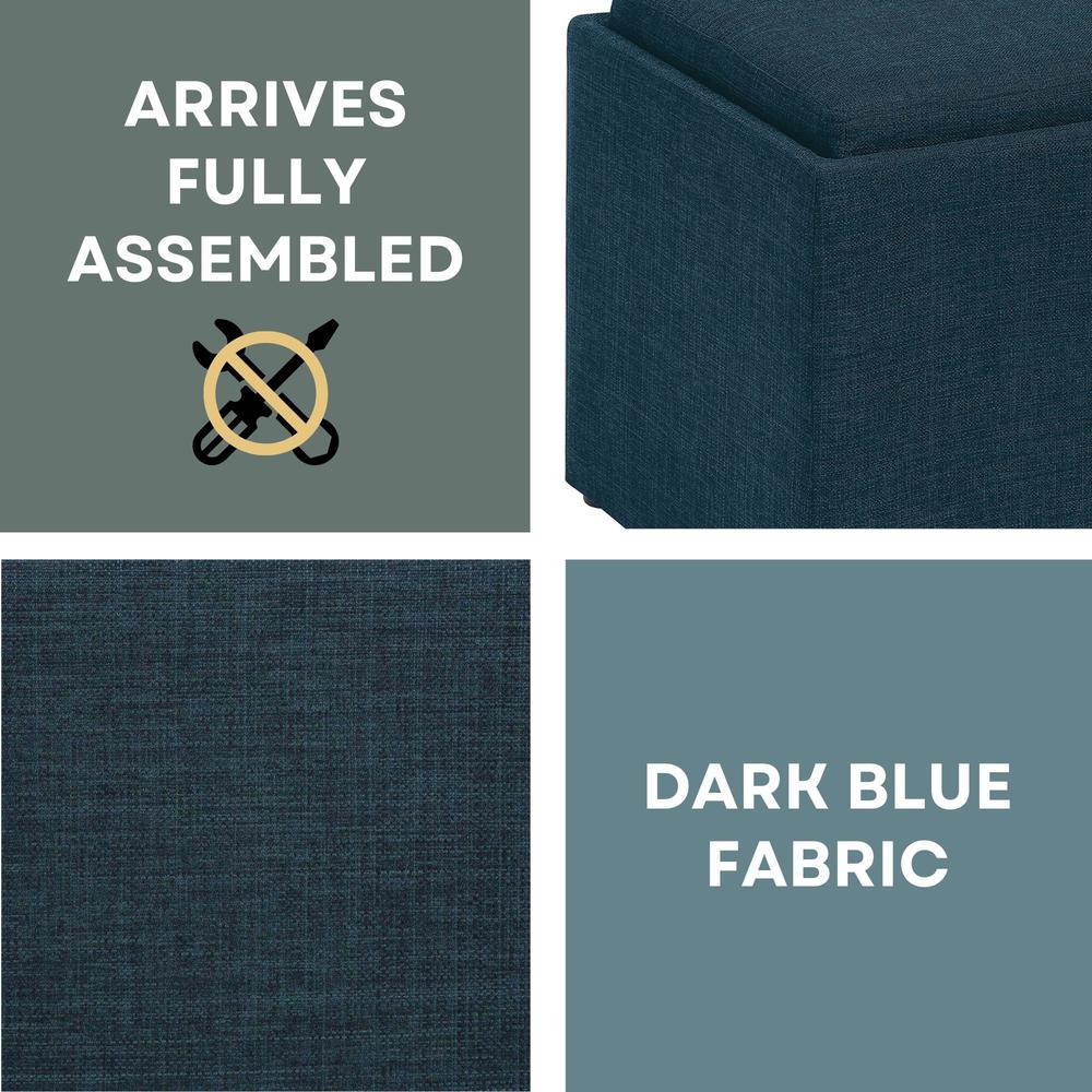Designs4Comfort Accent Storage Ottoman with Reversible Tray. Picture 9