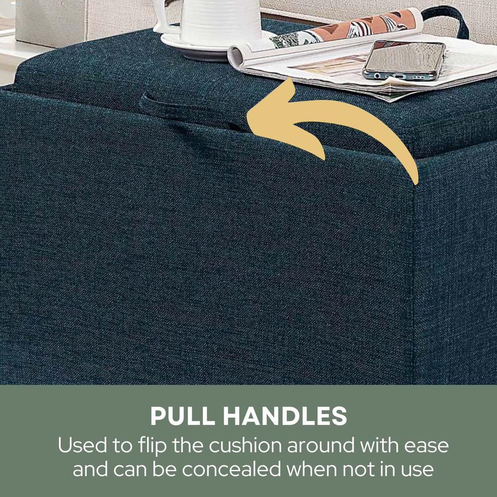 Designs4Comfort Accent Storage Ottoman with Reversible Tray. Picture 10
