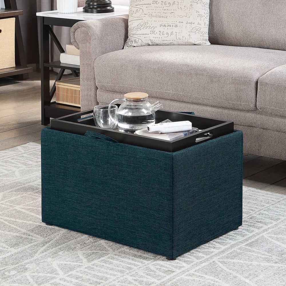 Designs4Comfort Accent Storage Ottoman with Reversible Tray. Picture 3