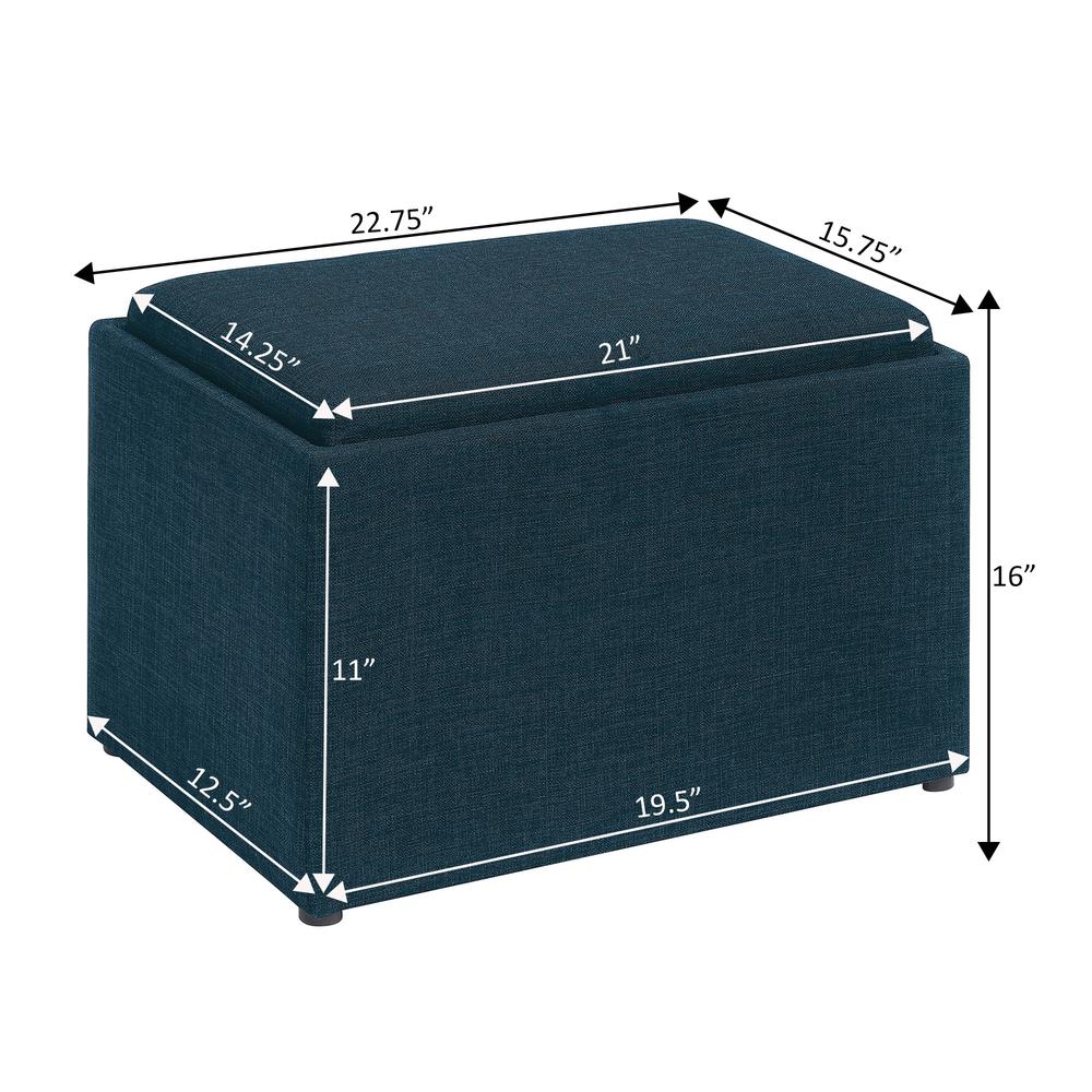 Designs4Comfort Accent Storage Ottoman with Reversible Tray. Picture 11