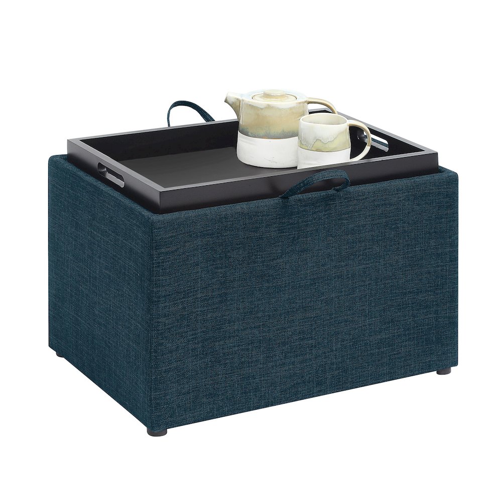 Designs4Comfort Accent Storage Ottoman with Reversible Tray. Picture 3