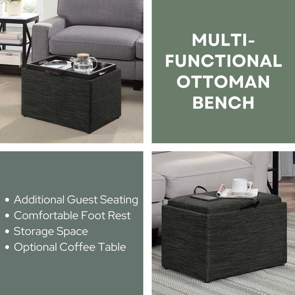 Designs4Comfort Accent Storage Ottoman with Reversible Tray. Picture 6