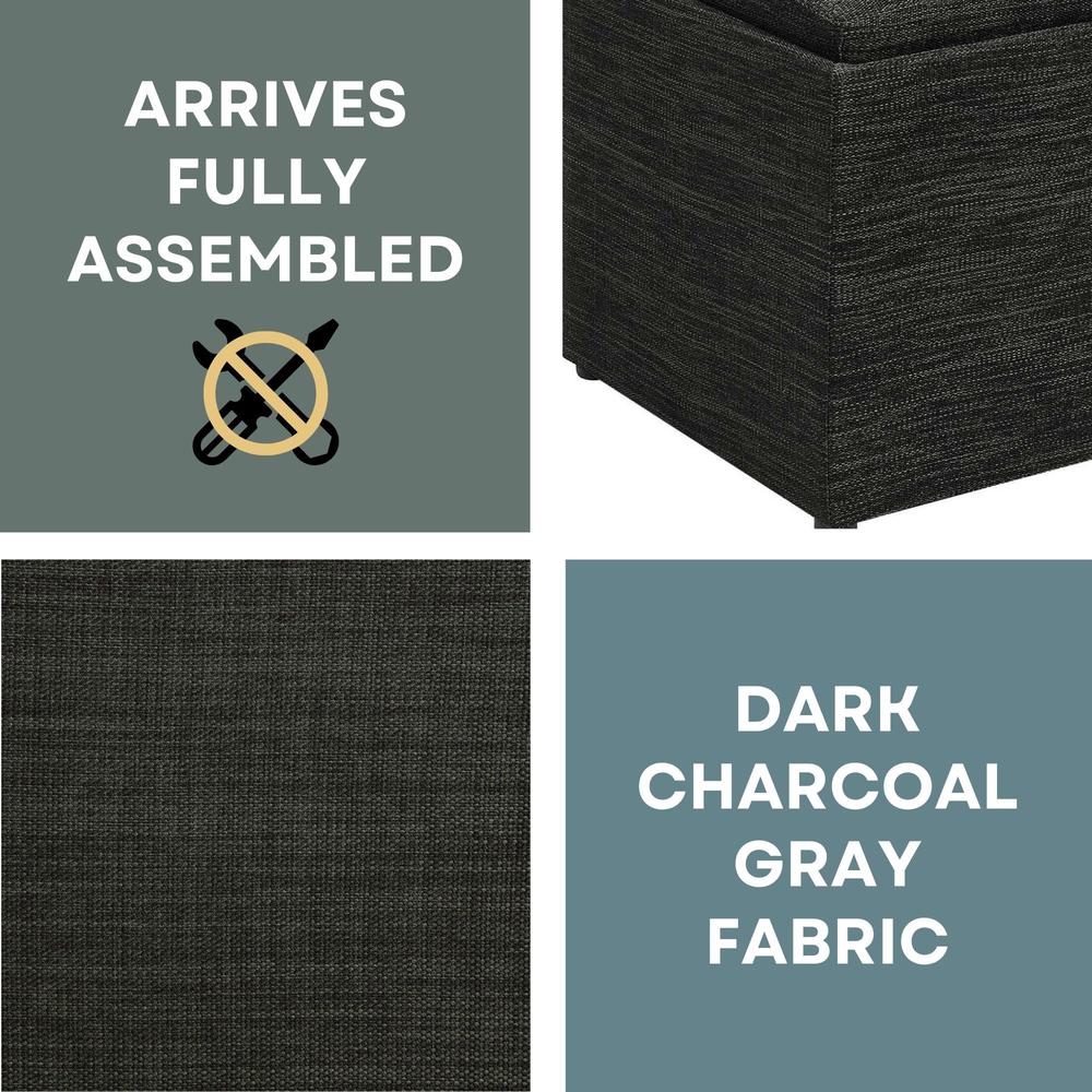 Designs4Comfort Accent Storage Ottoman with Reversible Tray. Picture 9