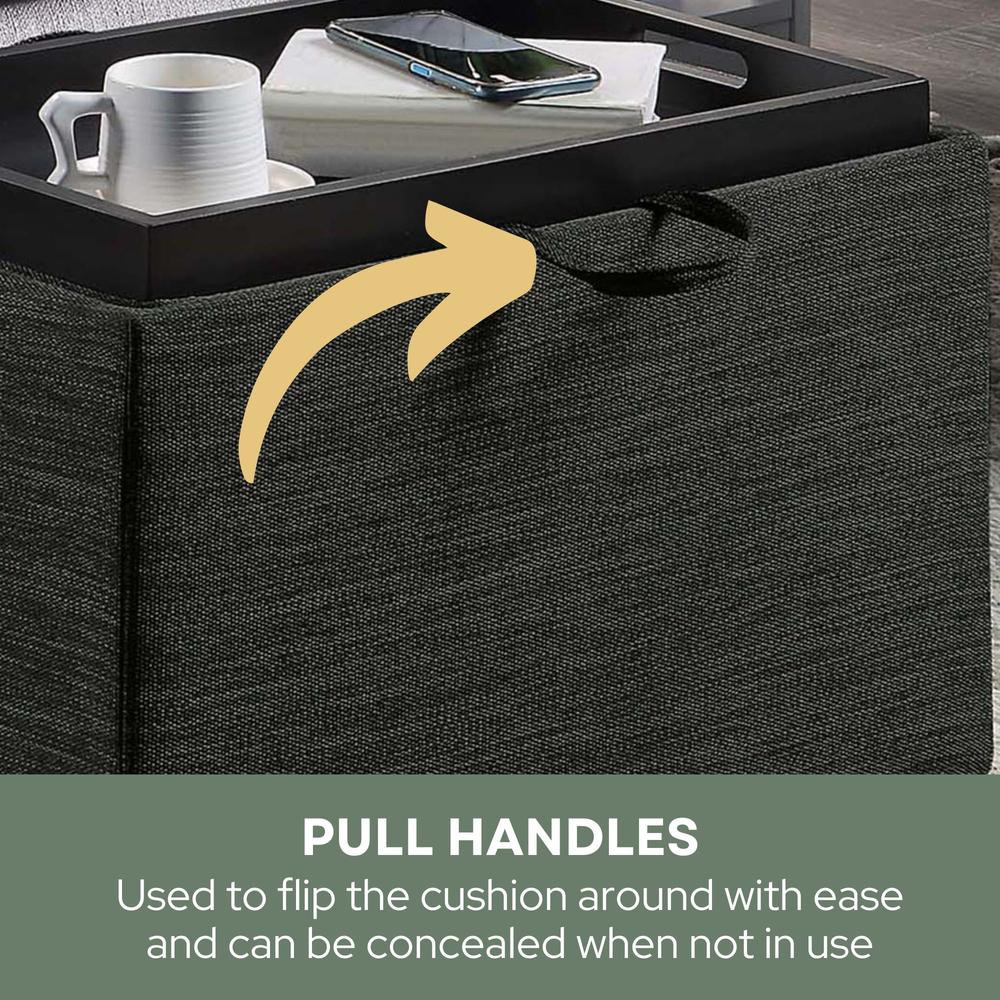 Designs4Comfort Accent Storage Ottoman with Reversible Tray. Picture 10