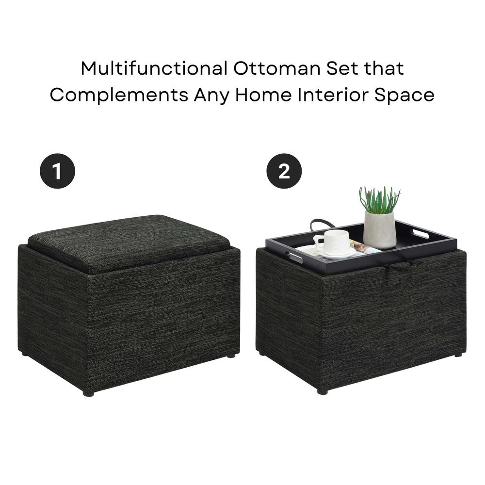 Designs4Comfort Accent Storage Ottoman with Reversible Tray. Picture 4