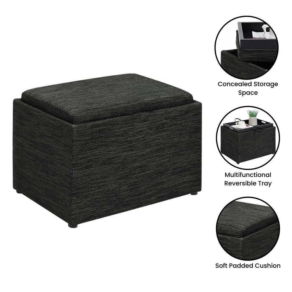 Designs4Comfort Accent Storage Ottoman with Reversible Tray. Picture 2
