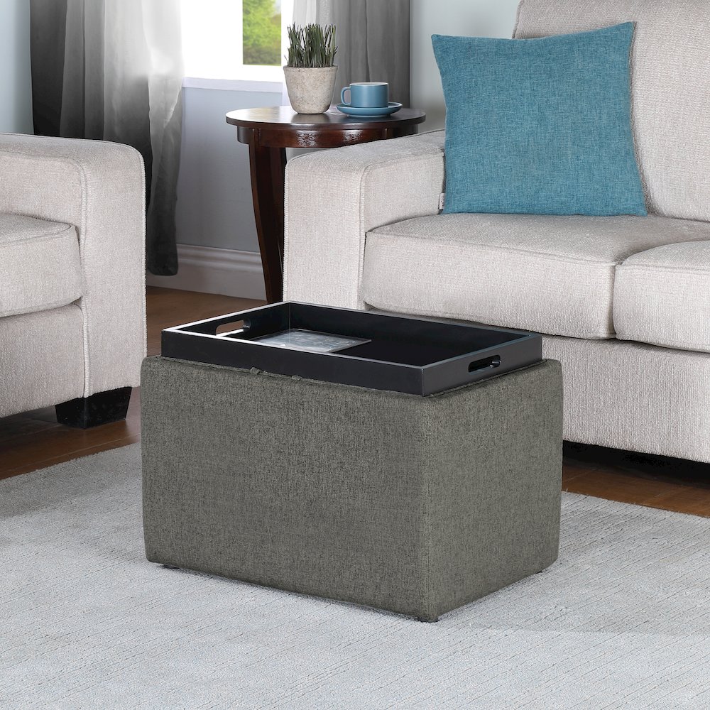 Designs4Comfort Accent Storage Ottoman with Reversible Tray. Picture 6