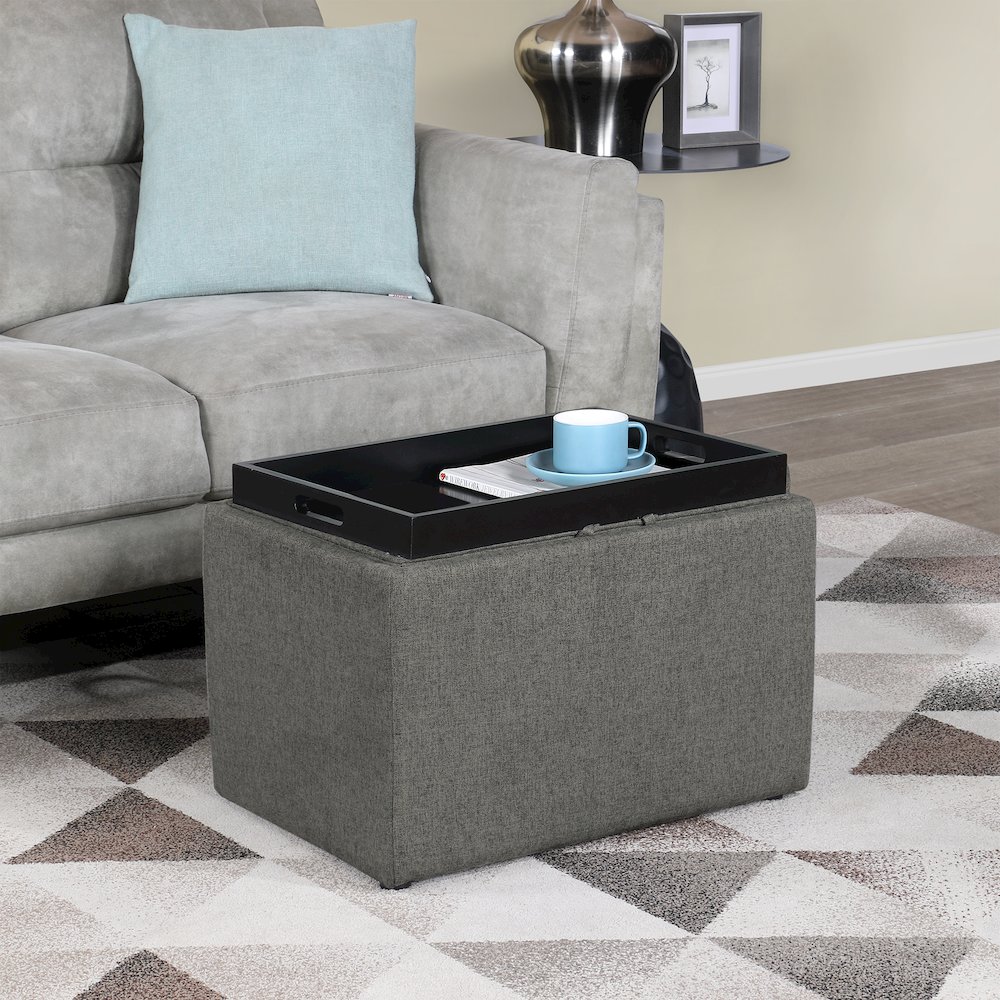 Designs4Comfort Accent Storage Ottoman with Reversible Tray. Picture 8
