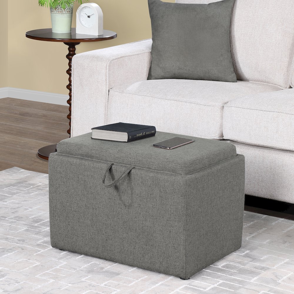 Designs4Comfort Accent Storage Ottoman with Reversible Tray. Picture 9