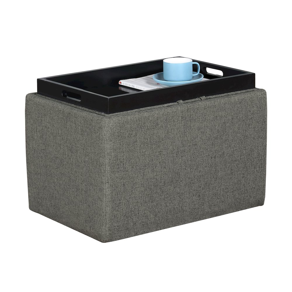 Designs4Comfort Accent Storage Ottoman with Reversible Tray. Picture 3