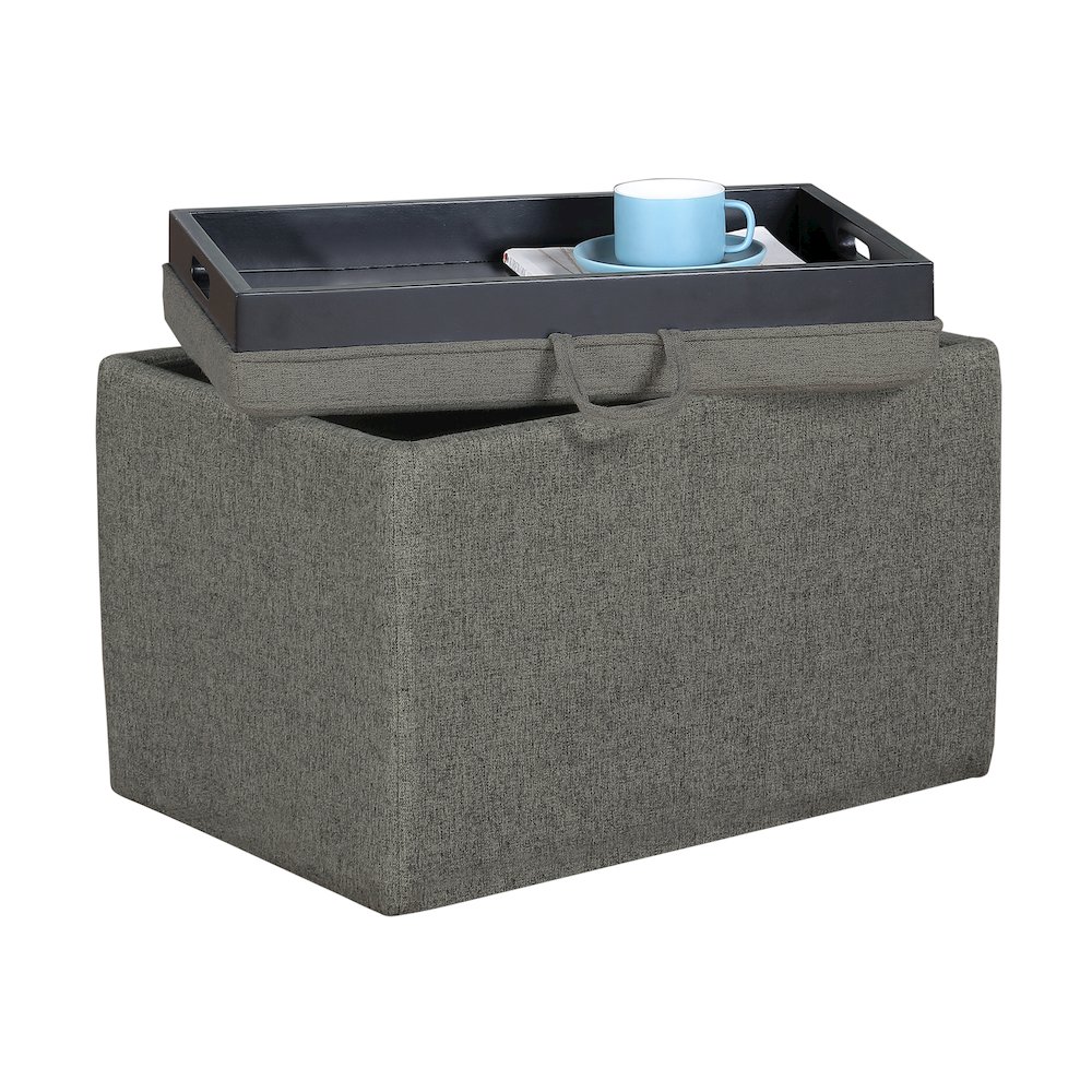 Designs4Comfort Accent Storage Ottoman with Reversible Tray. Picture 10