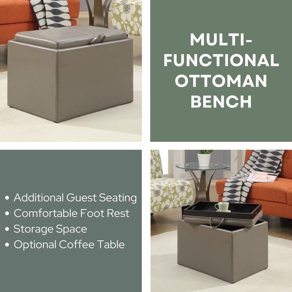 Accent Storage Ottoman with Reversible Tray. Picture 5