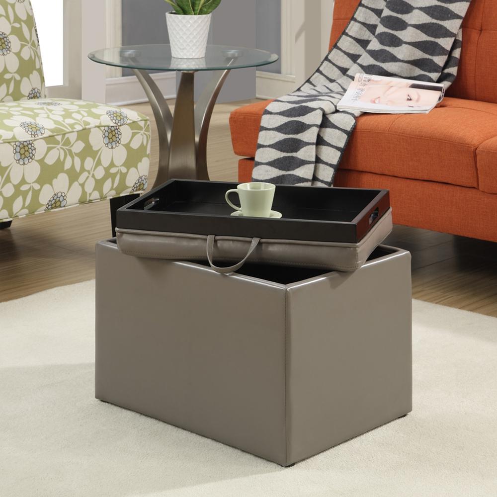 Accent Storage Ottoman with Reversible Tray. Picture 3