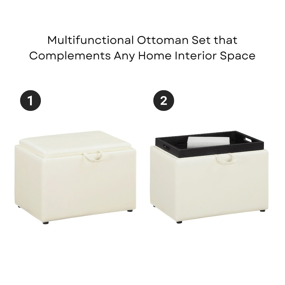Accent Storage Ottoman with Reversible Tray. Picture 5