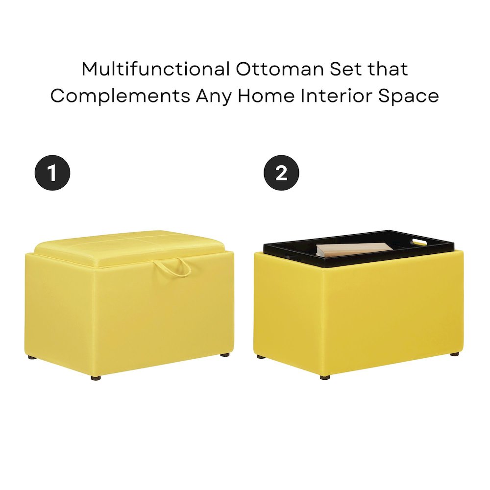Accent Storage Ottoman with Reversible Tray. Picture 5