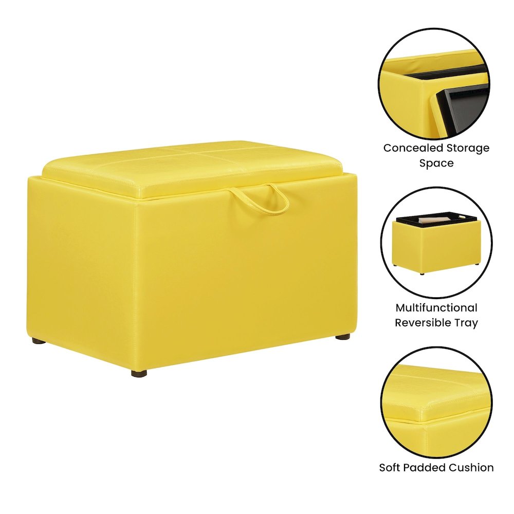 Accent Storage Ottoman with Reversible Tray. Picture 4