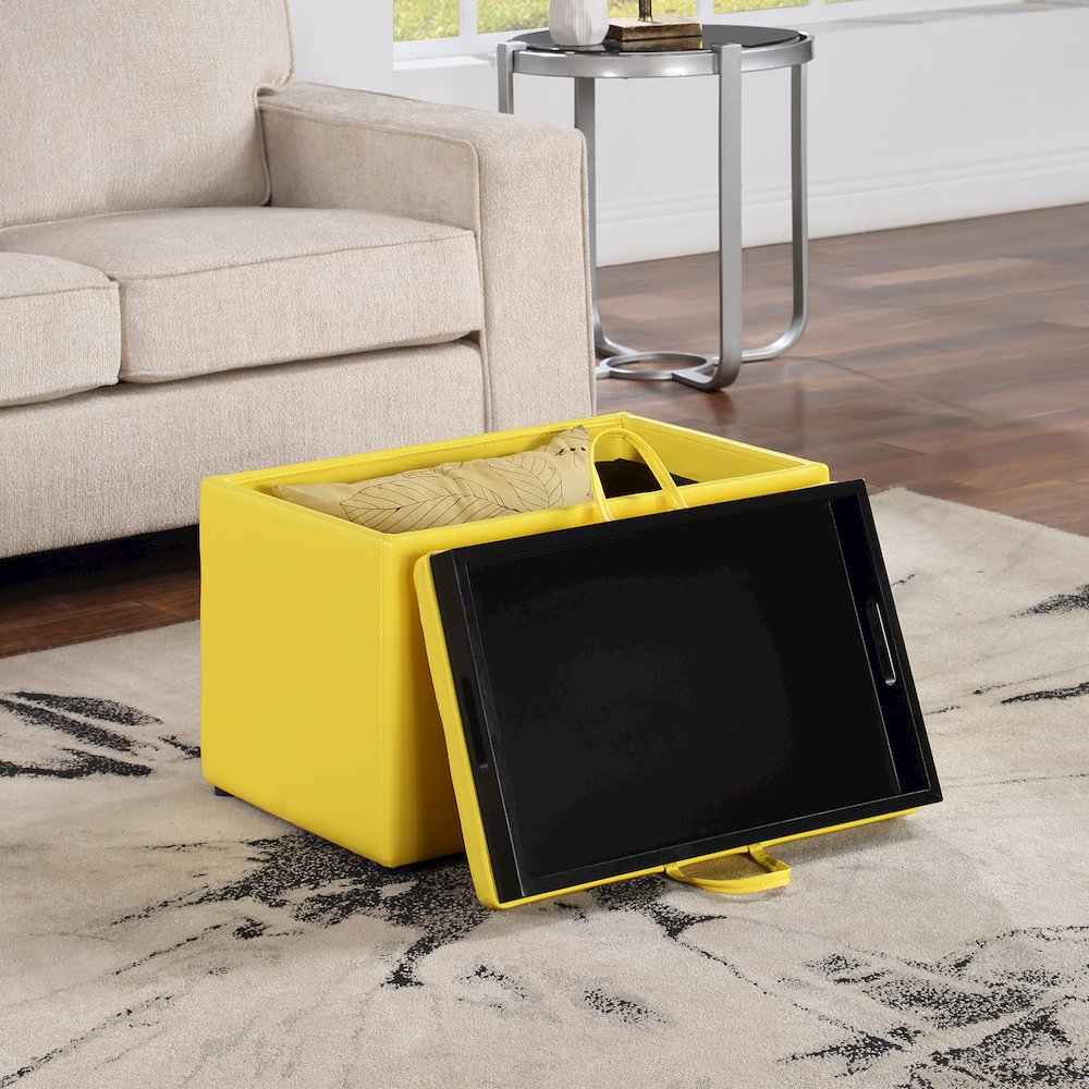 Accent Storage Ottoman with Reversible Tray. Picture 2
